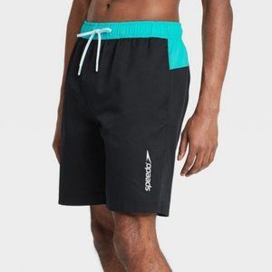 Speedo Men's 9" Inseam Swim Trunks - Teal/Black, Small